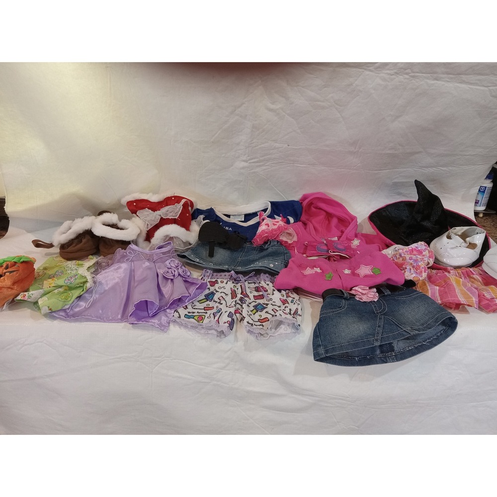 Build A Bear Workshop Clothing Accessory Lot Outfits Shoes Dresses Skirts Hoodie